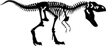 Adesivo Redondo Silhueta de esqueleto T-rex