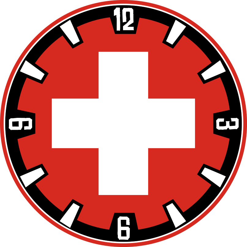 Wandtattoo Uhr im Schweizerflaggen Design - TenStickers