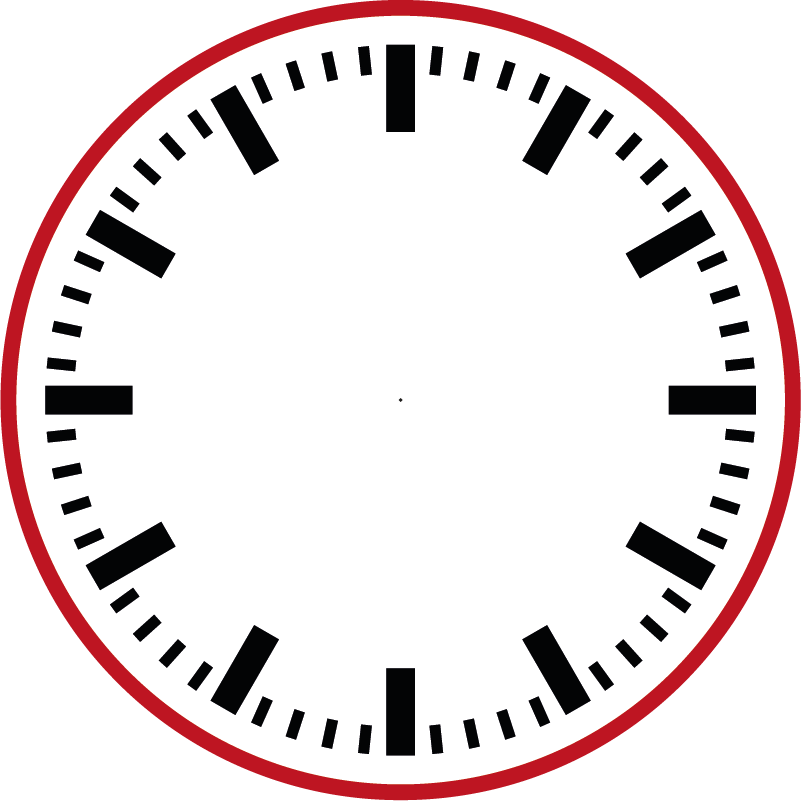 Wandtattoo Uhr Uhr mit rotem Rand - TenStickers