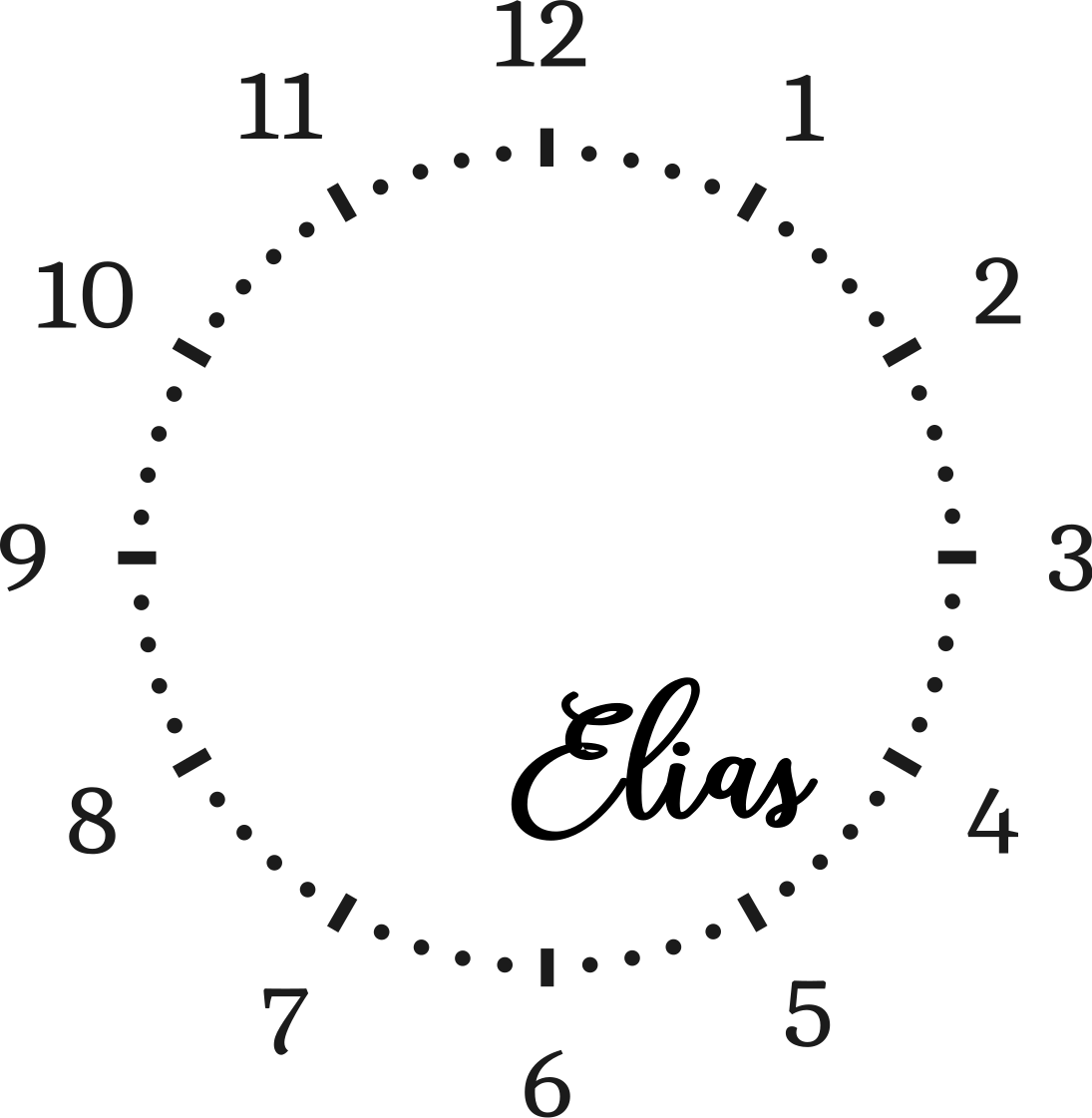 Wandtattoo Uhr Wanduhr mit Namen - TenStickers