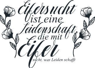 Wandtattoo Wohnzimmer mit Zitat Goethe Zitat Eifersucht - TenStickers