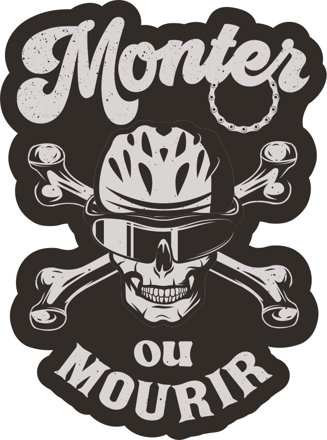 Sticker voiture original crâne monter ou mourir - TenStickers