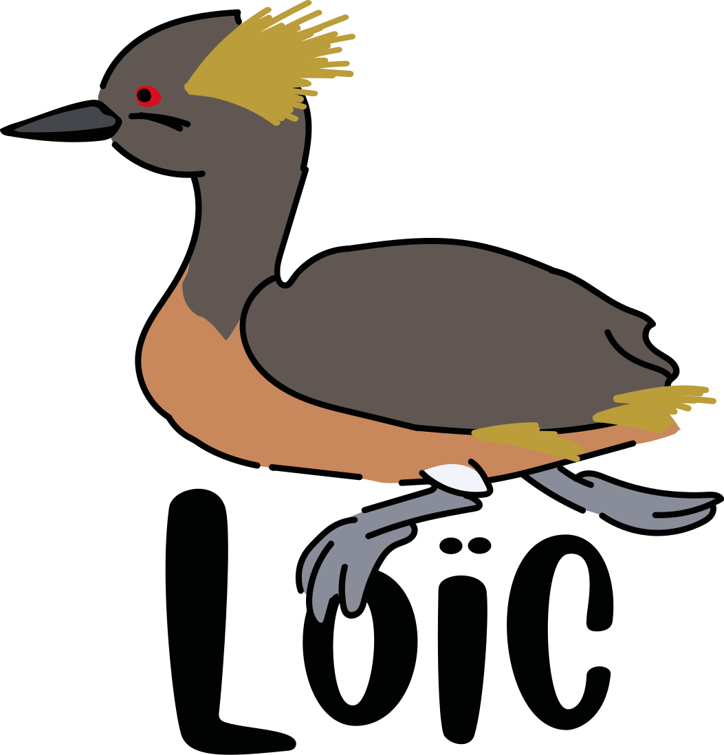 Sticker Grèbe à cou noir prénom personnalisable - TenStickers