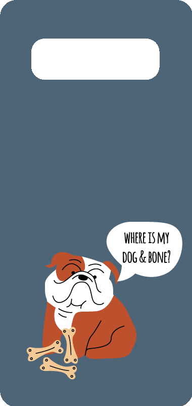 Dog and Bone Samsung sticker - TenStickers