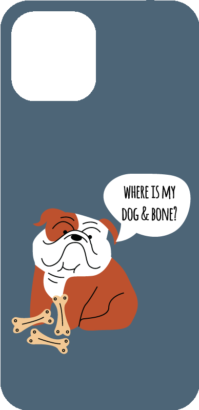 Dog and Bone iPhone sticker - TenStickers
