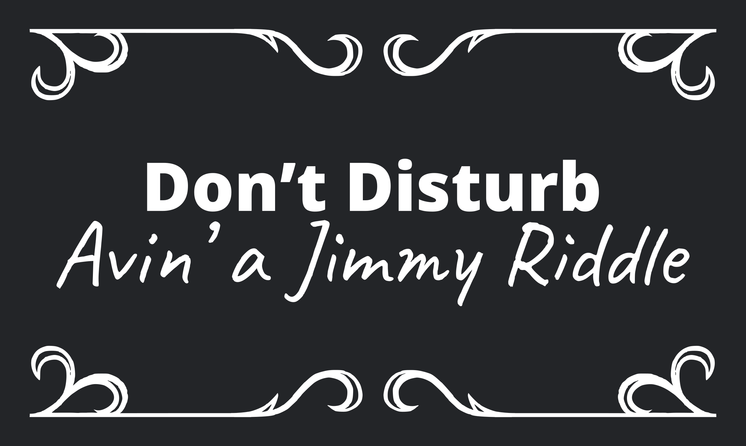 Jimmy riddle text door sticker - TenStickers