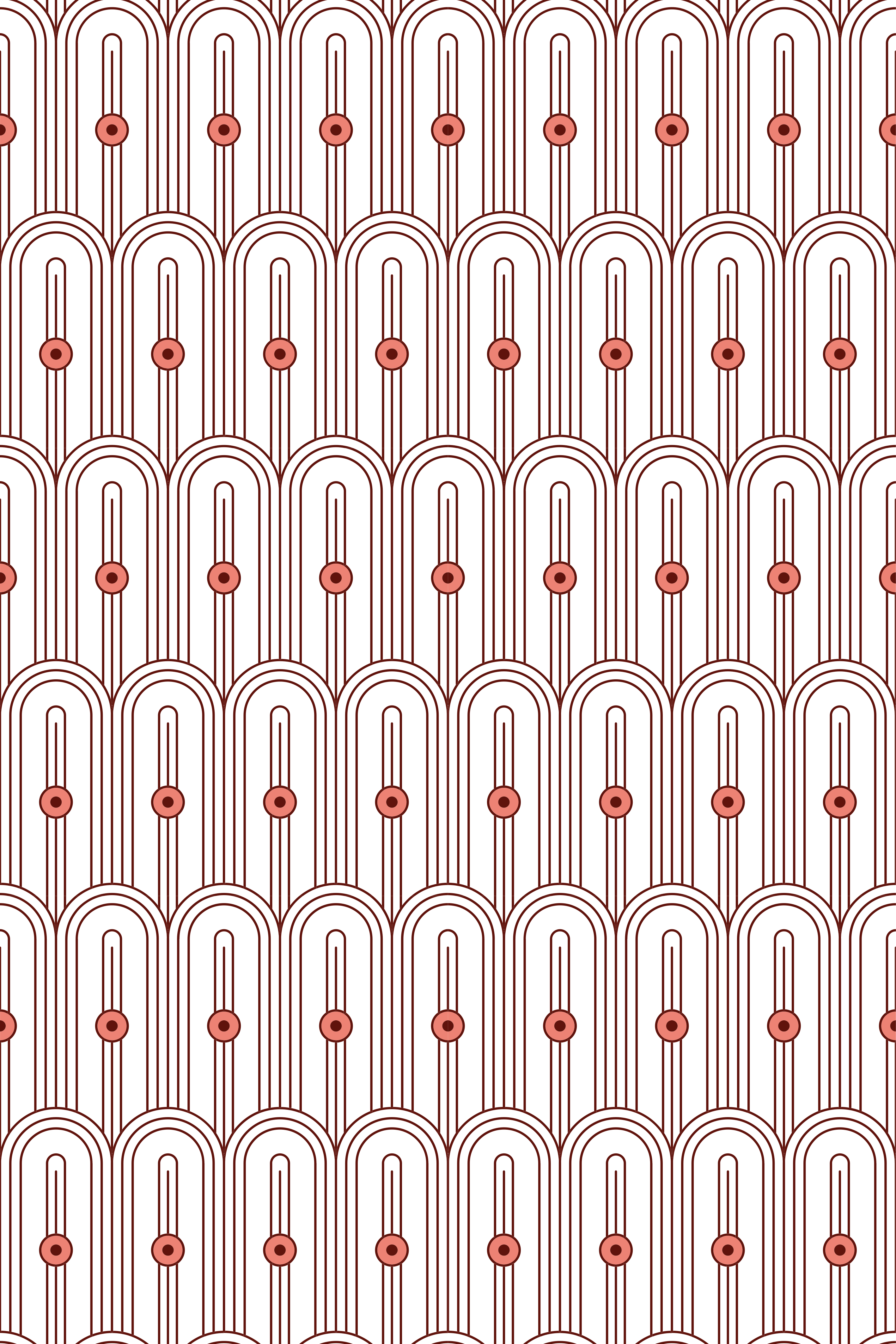 Sticker Meuble Art Déco motif rouge et blanc - TenStickers