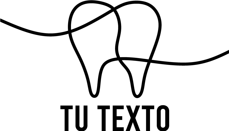 Vinilo personalizable dentista line art - TenVinilo