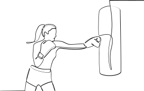 Vinilo de silueta boxeadora - TenVinilo