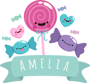 Vinilo comida Caramelos Personalizable - TenVinilo