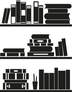 Vinilo arte estantería libros monocolor - TenVinilo