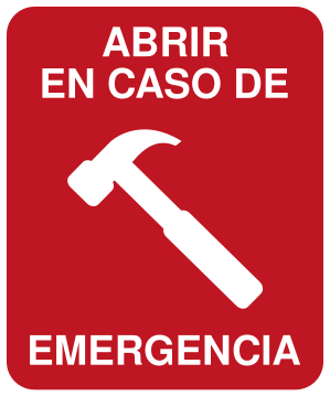 Vinilo para puerta abrir en caso de emergencia - TenVinilo