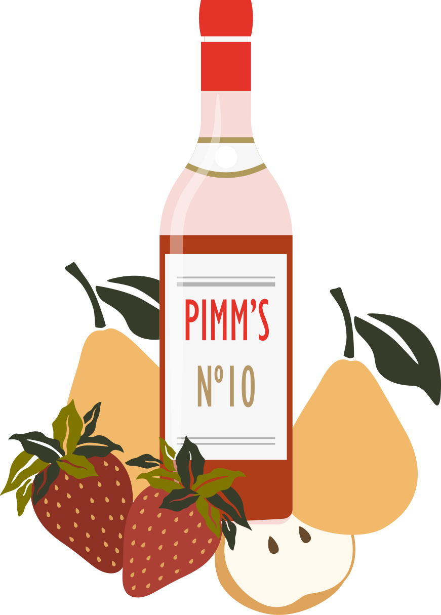 Pimm's O'clock drink sticker - TenStickers