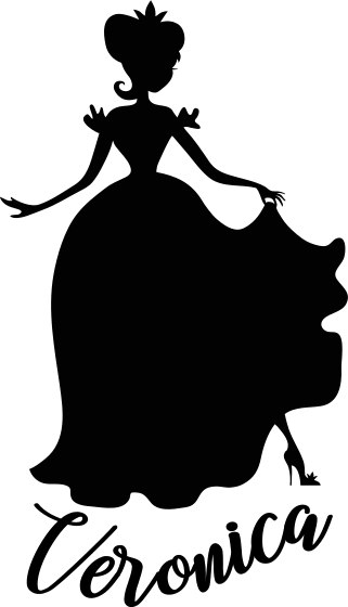 Vinilo infantil Cenicienta personalizable - TenVinilo