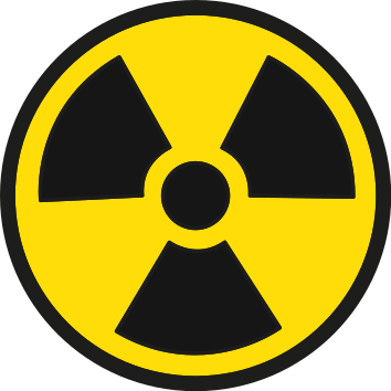 Señalética autoadhesiva simbolo de radiación - TenVinilo