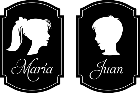 Vinilo para puerta de baño señales hombre mujer - TenVinilo