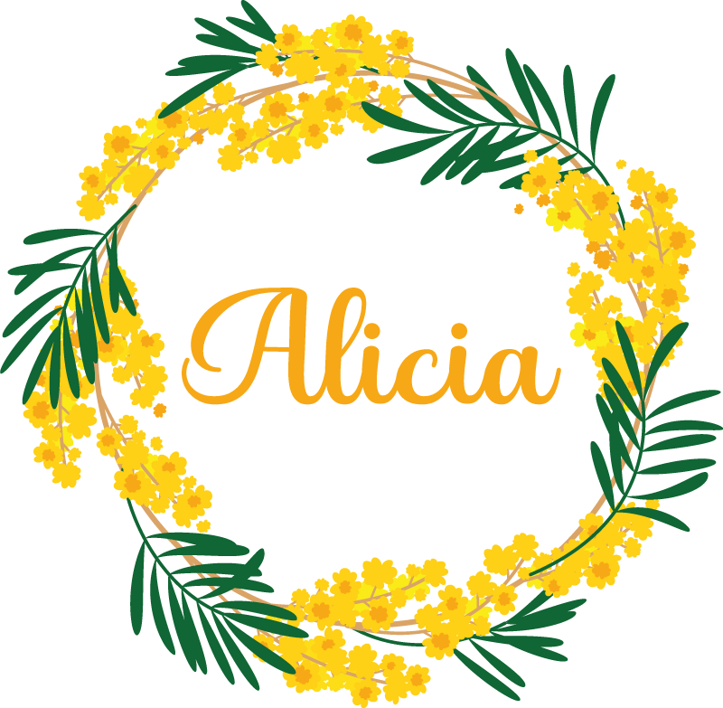 Vinilo flores Adhesivo redondeado Mimosa - TenVinilo