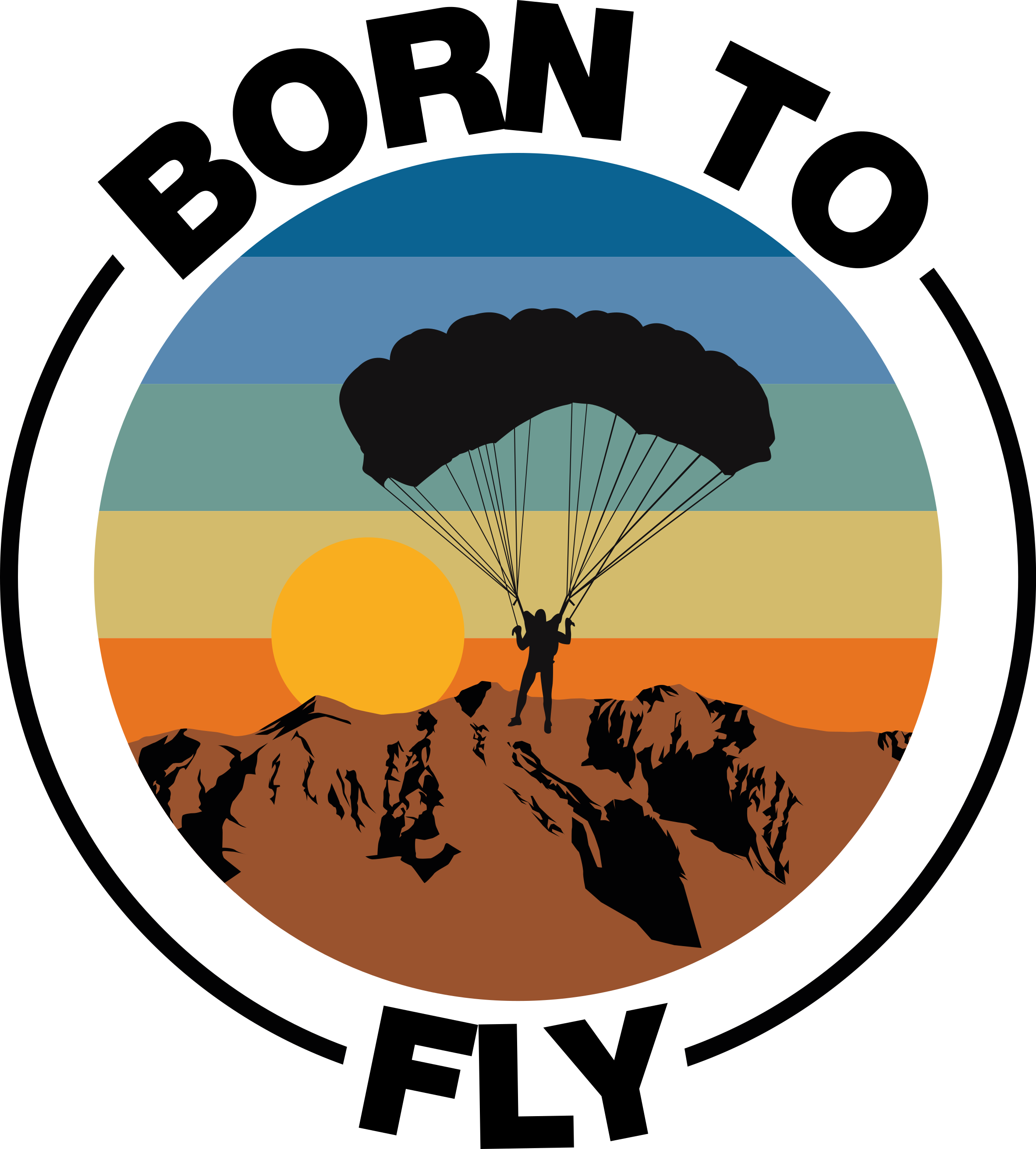 Sticker motif parapente "born to fly" - TenStickers