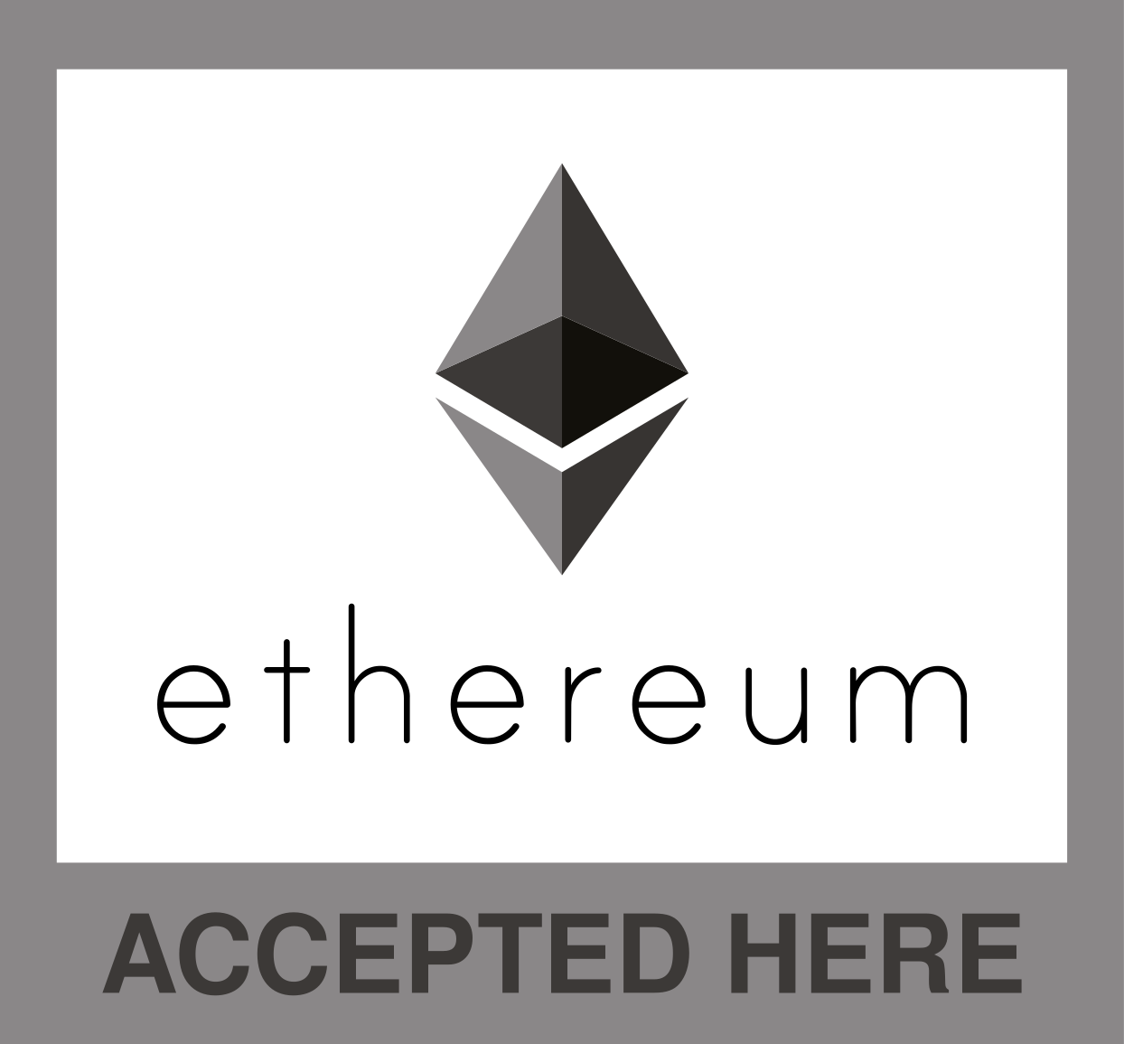 Vinilo tecnología "Ethereum accepted here" - TenVinilo