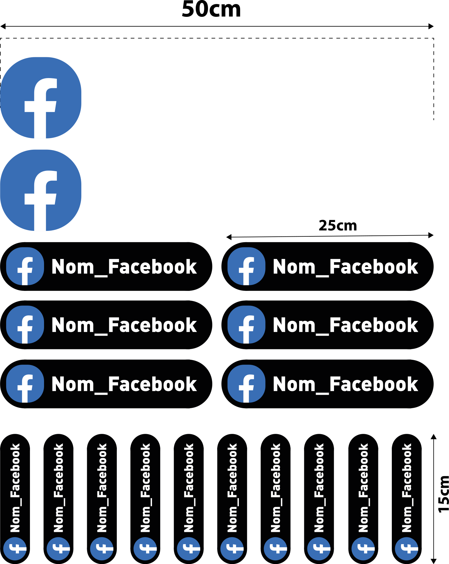 Sticker Personnalisé kit facebook - TenStickers