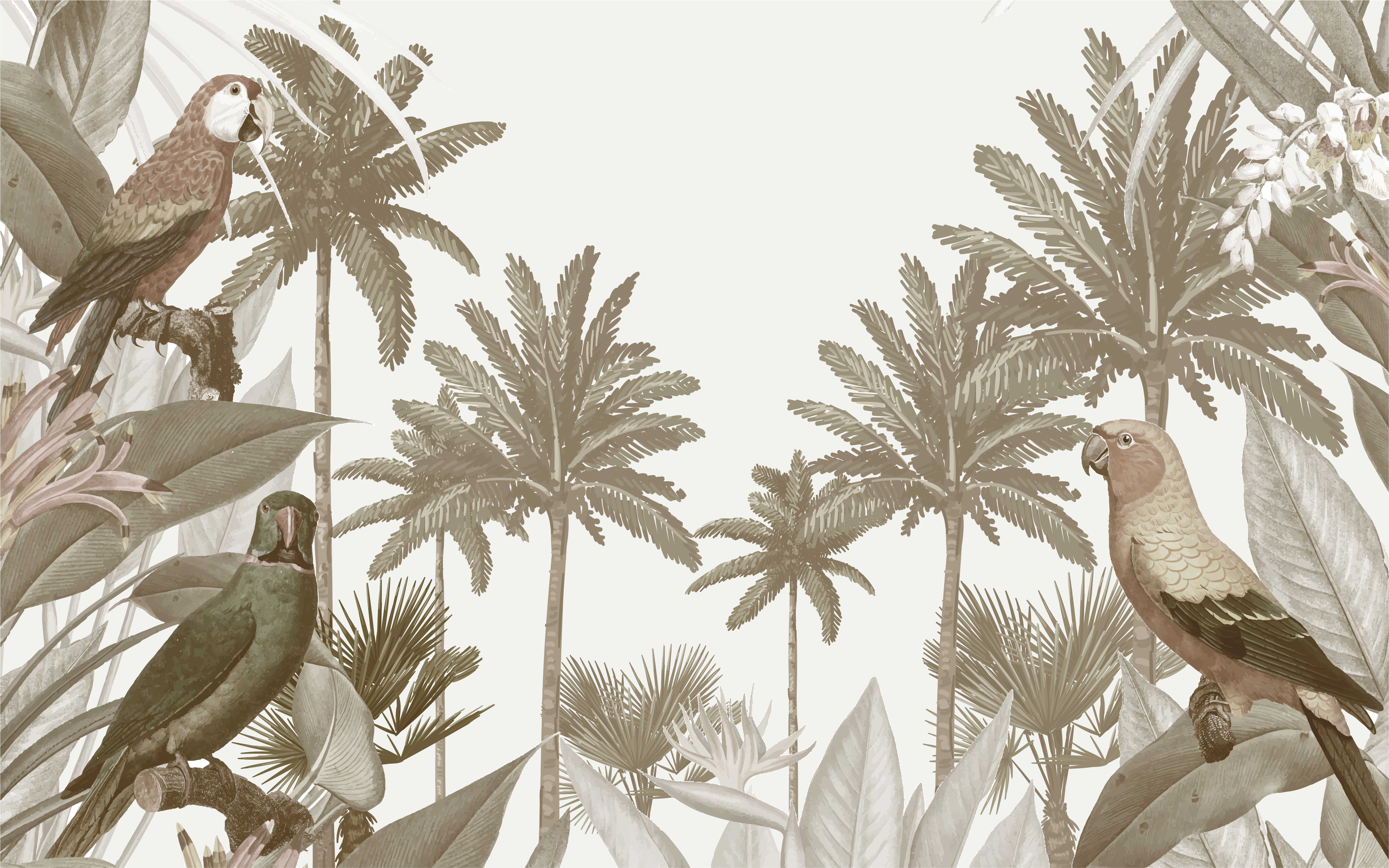 Laptop Aufkleber Vintage tropische fauna - TenStickers