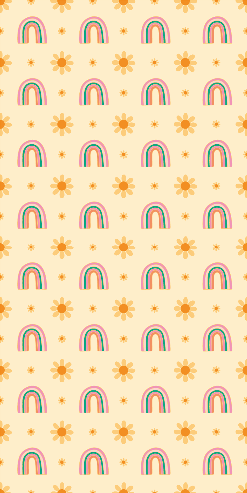 λουλούδια και ουράνια τόξα αυτοκόλλητο παραθύρου - TenStickers