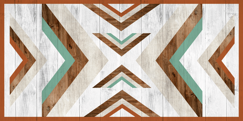 Wooden Boho Aztec headboard sticker - TenStickers