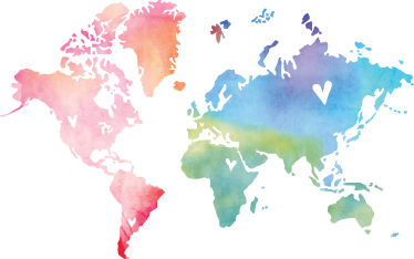 世界地図水彩壁のステッカー Tenstickers