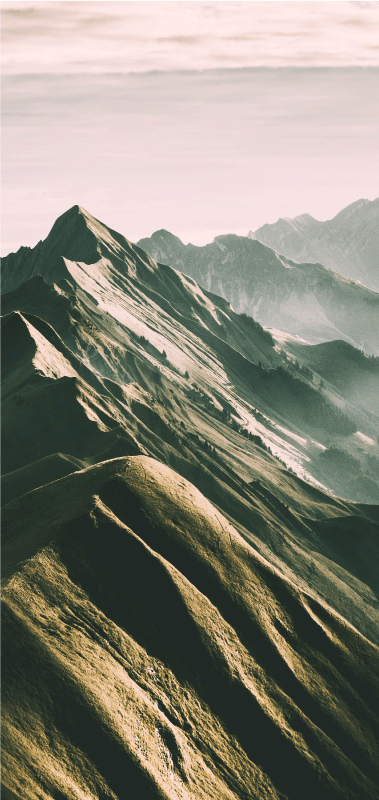 Lámina adhesiva para puerta paisaje montañoso - TenVinilo