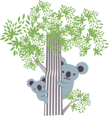 Sticker mural arbre à koalas - TenStickers