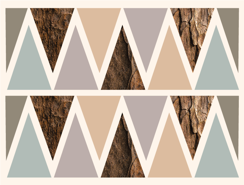 Sticker tête de lit géométrique imitation bois - TenStickers