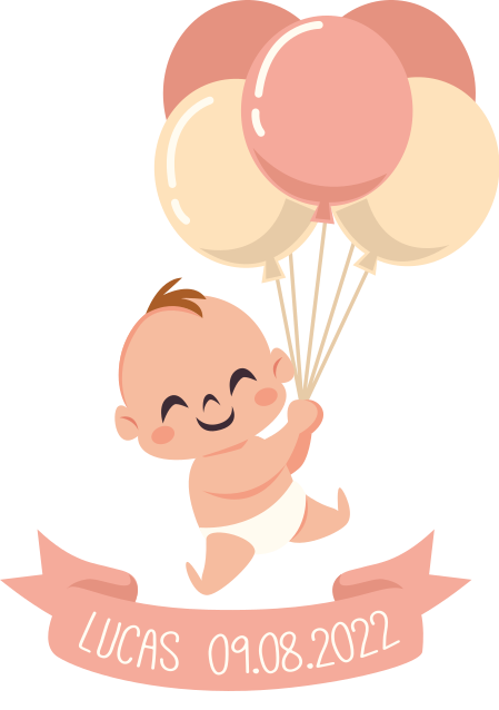 Geboorte baby raamsticker met datum - TenStickers