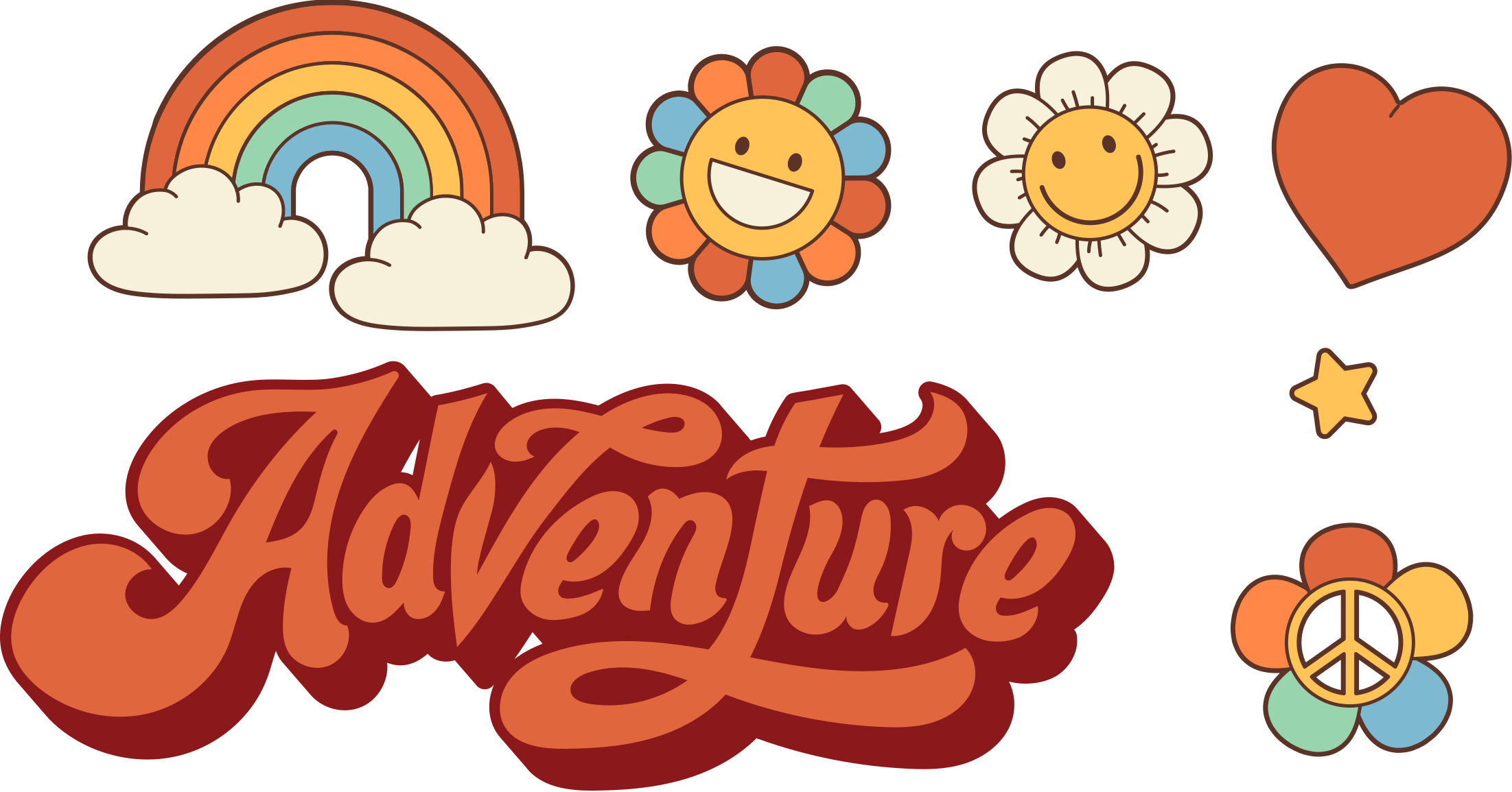 Adventure camper sticker vrolijke stijl - TenStickers