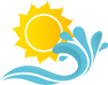 Zon en zee sticker voor camper - TenStickers