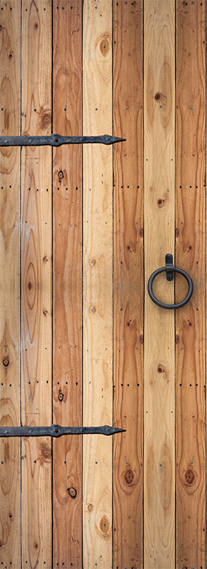 Koelkast-sticker-houten-deur - TenStickers