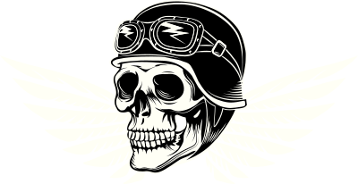 Helm stickers doodshoofd met vleugels - TenStickers