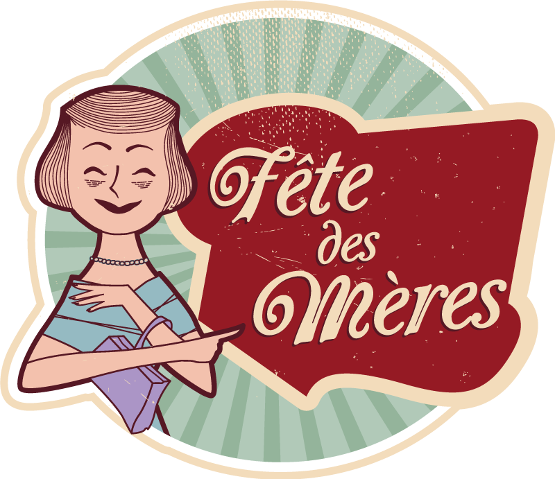 Sticker fête des mères rétro - TenStickers