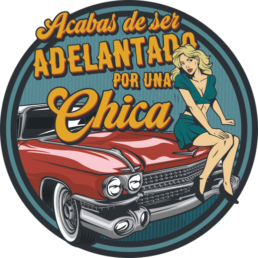 Pegatina para coche exterior chica delante - TenVinilo