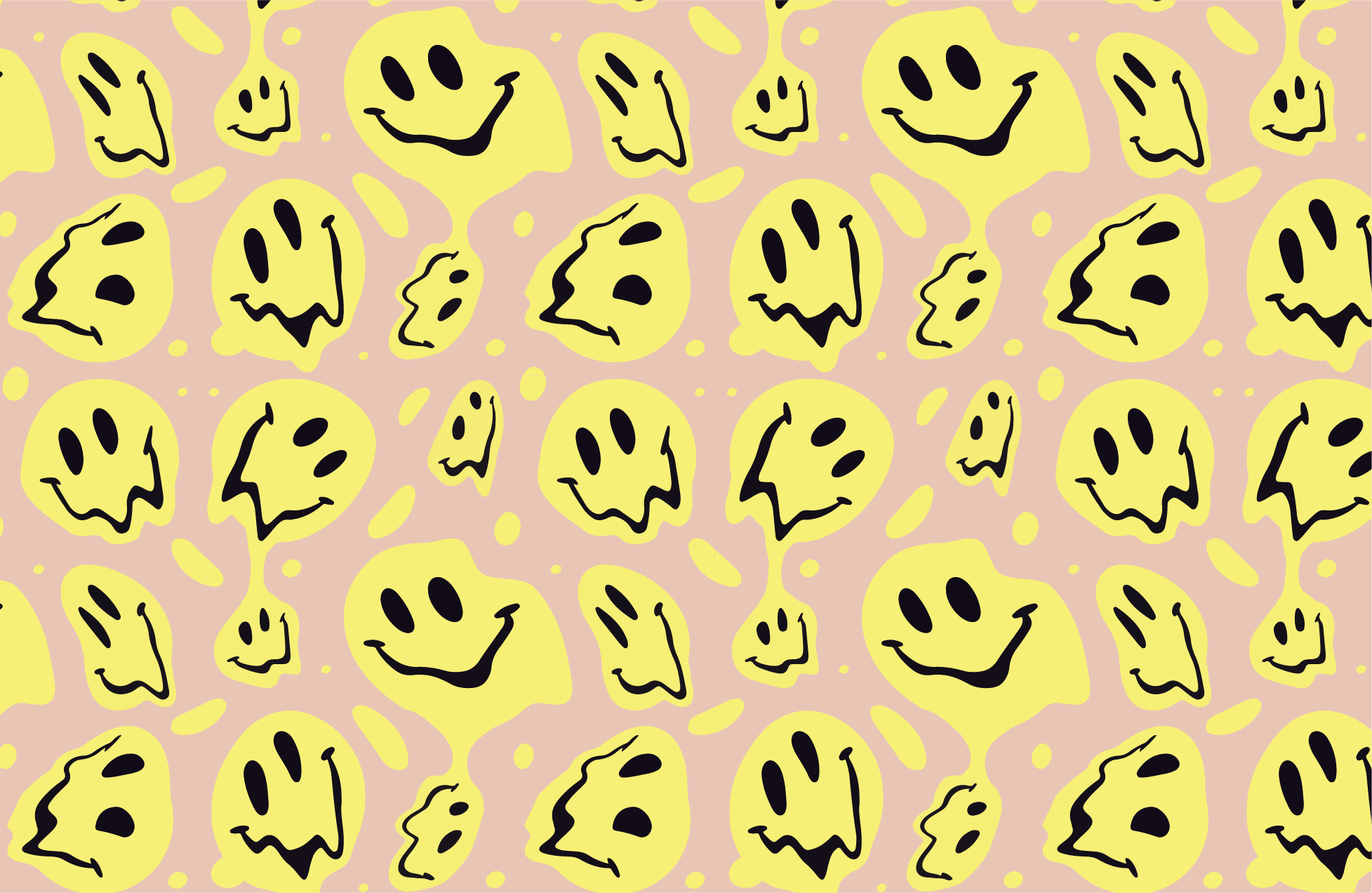 Nálepka na notebook žlté vzory duchov - Tenstickers