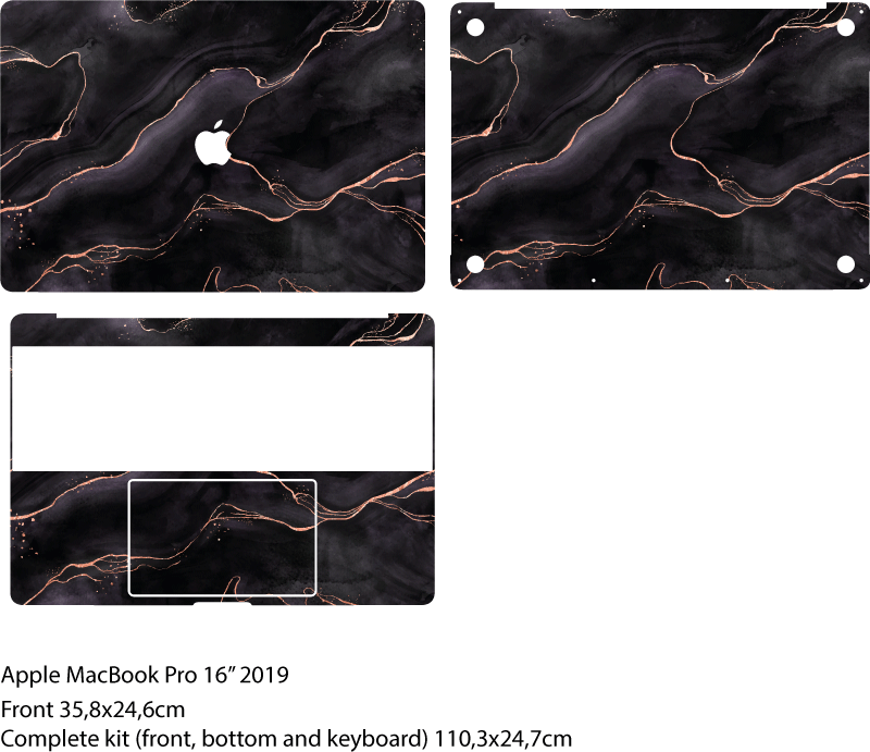 Pegatina para notebook mármol negro - TenVinilo