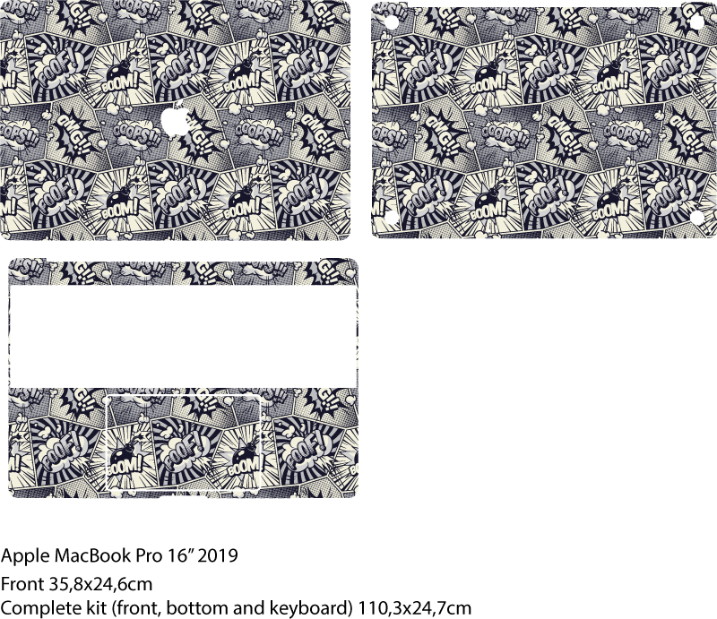 Vinilo para macbook comic blanco y negro - TenVinilo