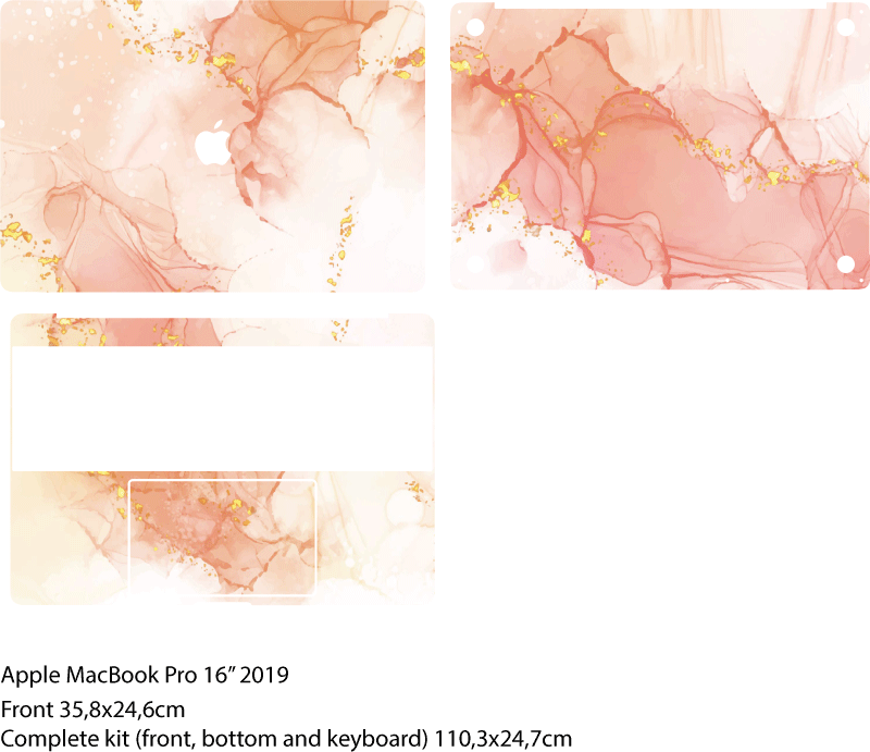 Pegatina para notebook marmol rosa - TenVinilo