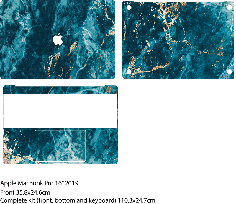 Vinilo para notebook marmol azul - TenVinilo