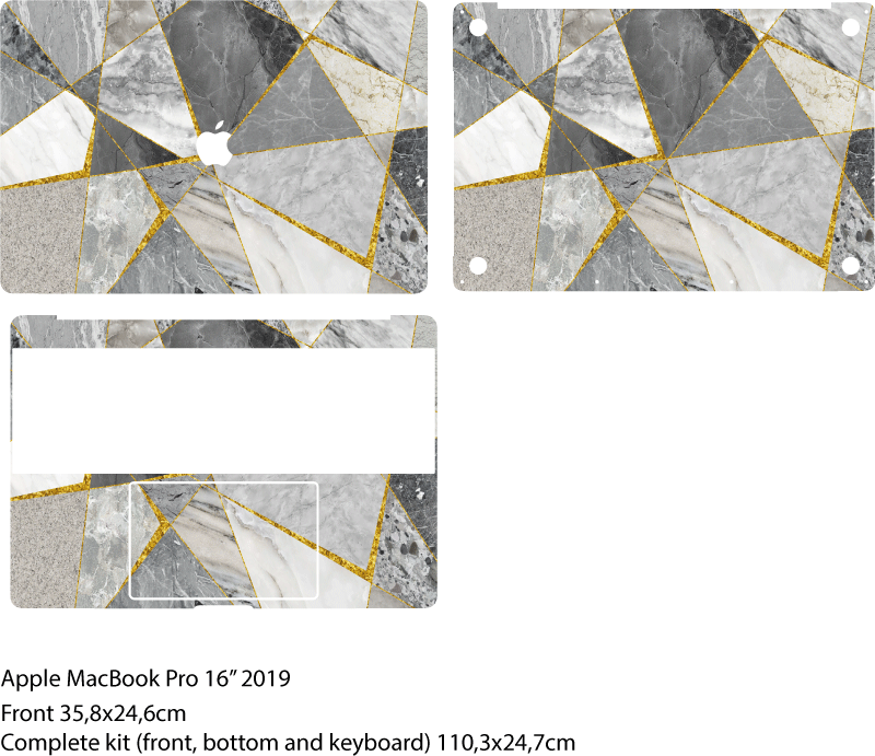 Pegatina para portátiles mármol 3D - TenVinilo