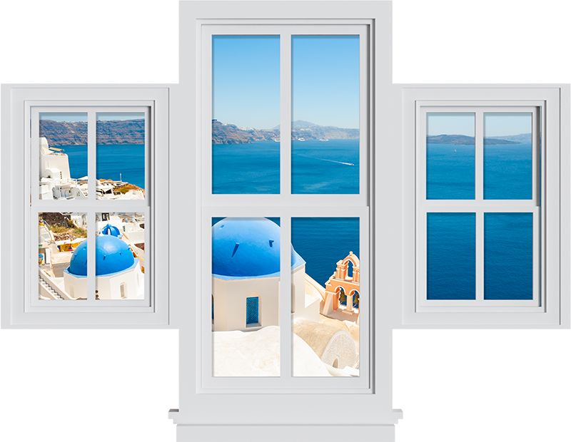 Vinilo efectos visuales vistas a Santorini - TenVinilo