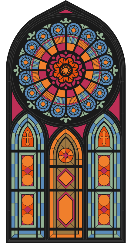 Vinilo ventana diseño vitral mosaico - TenVinilo