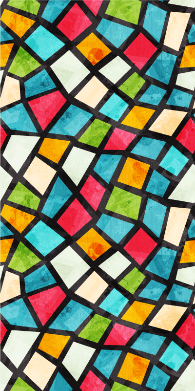 Vinilo ventana vitral mosaico colorido - TenVinilo