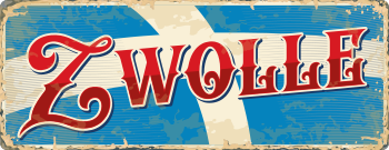 Sticker van Zwolle met vlag - TenStickers