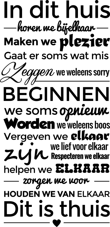 In dit huis regels Nederlandse muursticker - TenStickers