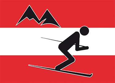 Decorative skier icon Austria wall sticker - TenStickers